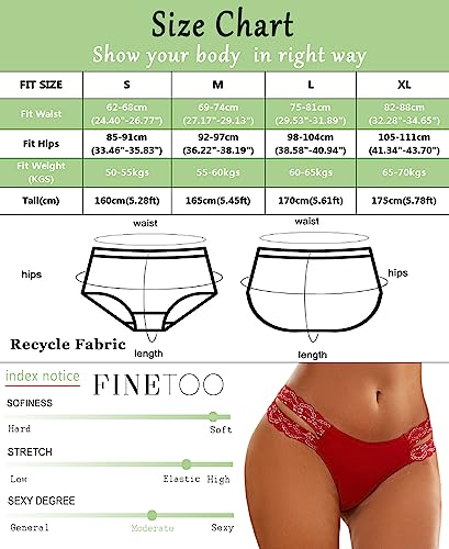 FINETOO Seamless Cheeky Bikini Panties V-waist Lace