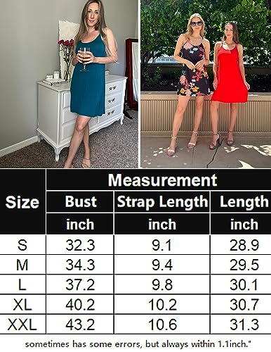 Ekouaer Women Nightgowns 2 Pack Spaghetti Strap Solid Nighties Sleeveless Sleepwear Dress Black & Blue Green XL