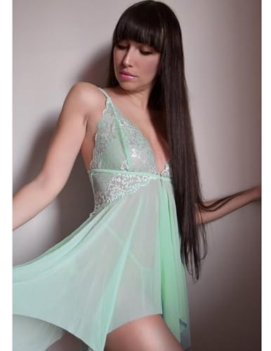 Avidlove Lace Babydoll Nightwear V Neck Chemise Green