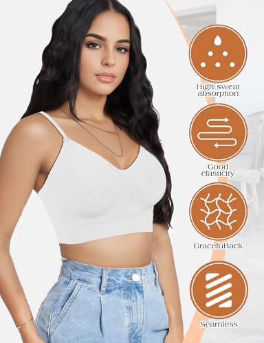 ZENUTA V-Neck Padded Seamless Bralette Set, Black/White