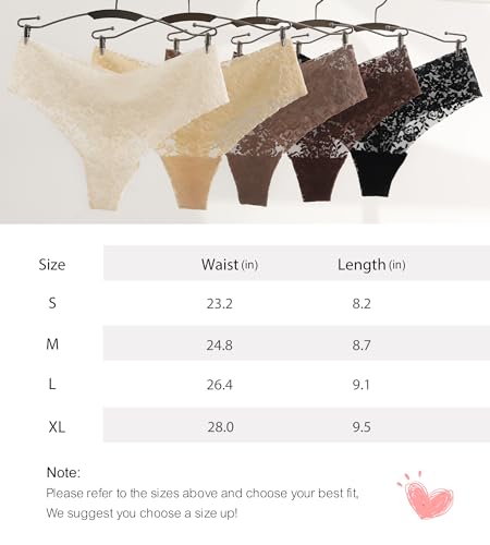 SHARICCA Lace Thong Women Sexy Underwear Panties Pack