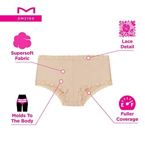 Maidenform Lace Boyshort Panties 3-Pack (Sandshell/Modern Dot/Leopard Print)