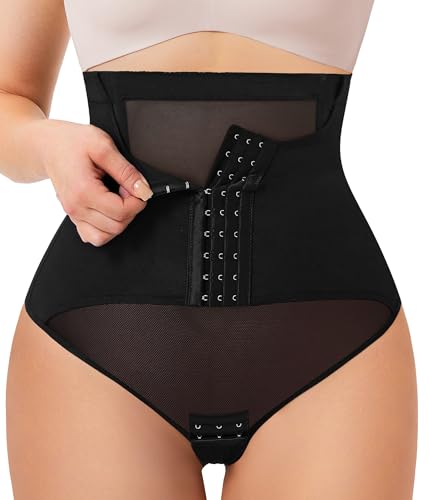 MERYOSZ High Waisted Thong Shapewear Body Shaper Black