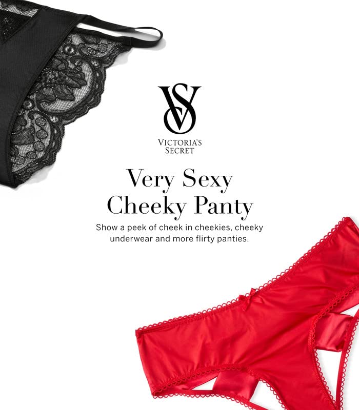 Victoria's Secret Sexy Lace Trim Cheeky Panty (Black)