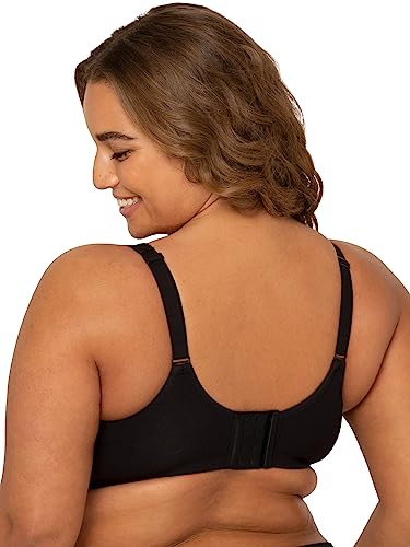 Fruit of the Loom Women's Plus-Size Cotton Unlined Underwire Bra, Black Hue, 46D