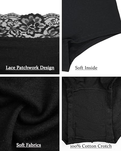 Hibluco Seamless Black Boyshorts Panties for Women