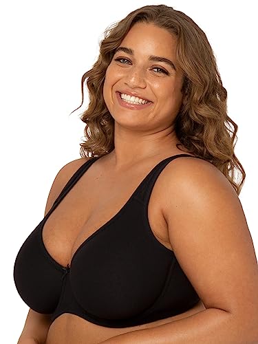 Fruit of the Loom Women's Plus-Size Cotton Unlined Underwire Bra, Black Hue, 46D