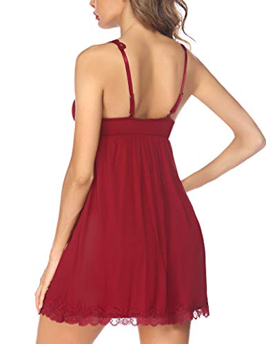 Avidlove Christmas Baby Doll Lingerie in Wine Red