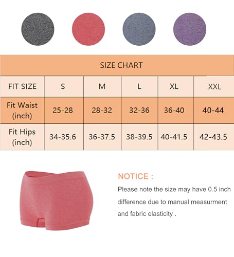 Seamless Boyshorts Boxer Briefs for Women 4 Pack