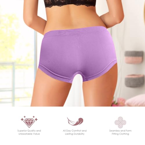 Alyce Ives Intimates 12-Pack Seamless Boyshorts with Print