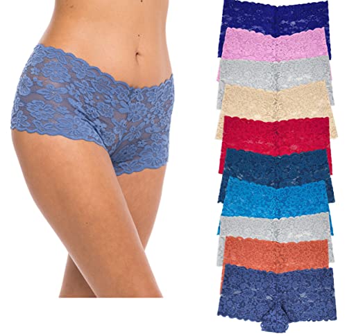 Lace Boyshort Boyleg Panty 10 Pack - Assorted colors