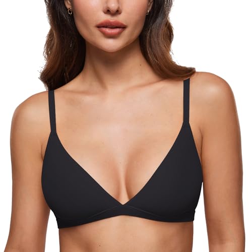 INLYRIC Women's Plunge Triangle Bralette Unlined Bra