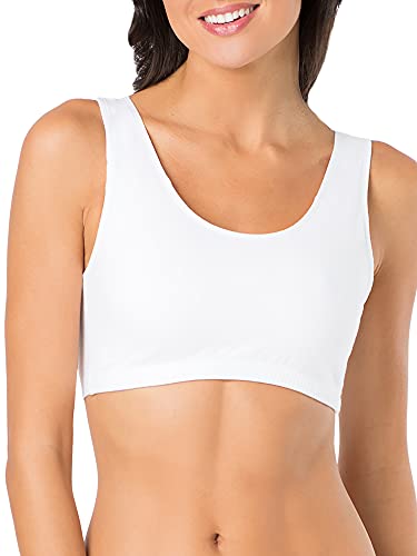 Fruit of the Loom Women's Built Up Tank Style Sports Bra Value Pack, Black/White/White/Heather Grey 4-Pack, 38
