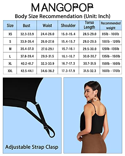 MANGOPOP Women's Bodysuit V Neck Spaghetti Strap Tank Tops Cami Backless Sleeveless Loose Fit Blouse Body Suits Sexy Casual