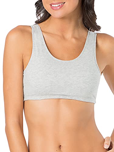 Fruit of the Loom Women's Built Up Tank Style Sports Bra Value Pack, Black/White/White/Heather Grey 4-Pack, 38