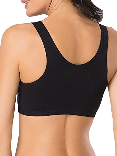 Fruit of the Loom Women's Built Up Tank Style Sports Bra Value Pack, Black/White/White/Heather Grey 4-Pack, 38
