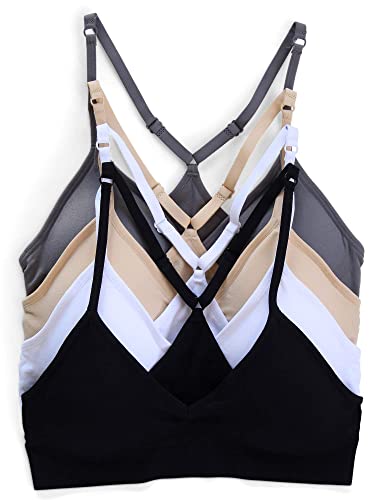Kalon Women's 4 Pack Racerback Sports Bralette - Small