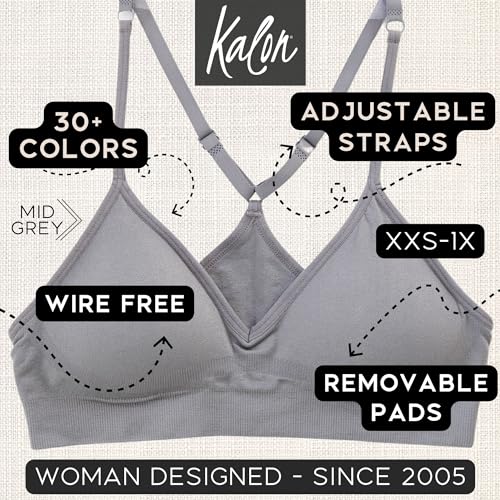 Kalon Women's 4 Pack Racerback Sports Bralette - Small