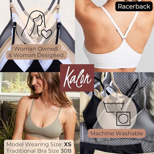 Kalon Women's 4 Pack Racerback Sports Bralette - Small