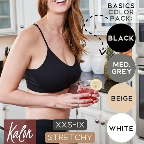 Kalon Women's 4 Pack Racerback Sports Bralette - Small