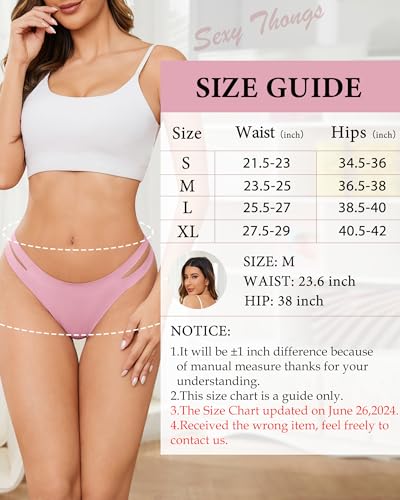 Guhaha Sexy Seamless Strappy Thongs Cheeky 5-Pack S-XL