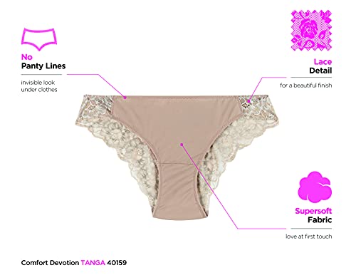 Maidenform Lace Thong Panties, Evening Blush/Silver, Size 9