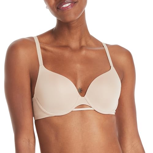 Hanes Women's Underwire T-Shirt, Poke Dreamwire Full-Coverage Bra, X-Temp, Nude