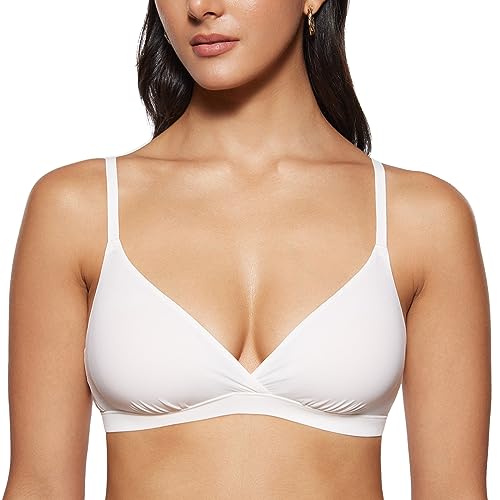 INLYRIC Women's Triangle Bralette Unlined V-neck Bra Top