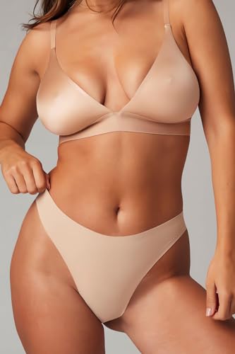 Seamless Invisible Thongs 3-Pack for Women, V-Waist