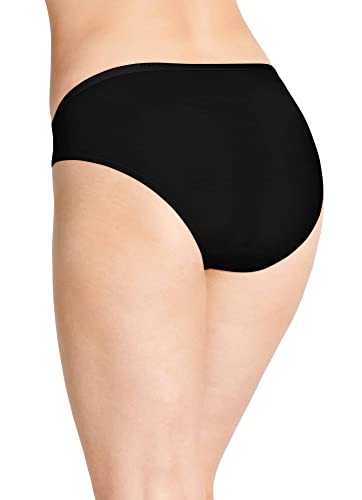 Jockey Women's Underwear Organic Cotton Stretch Logo Bikini - 3 Pack, Black, S