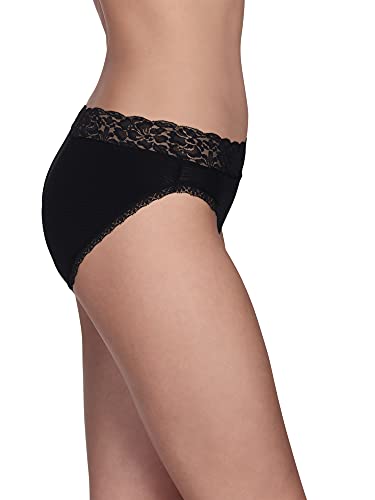 Vanity Fair Women's Flattering Lace Panties: Lightweight & Silky with Superior Stretch, Black, 5