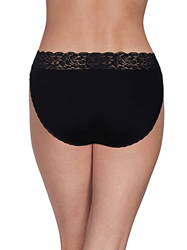 Vanity Fair Women's Flattering Lace Panties: Lightweight & Silky with Superior Stretch, Black, 5
