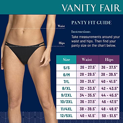 Vanity Fair Women's Flattering Lace Panties: Lightweight & Silky with Superior Stretch, Black, 5