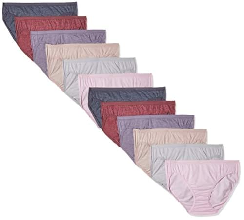Fruit Of The Loom Womens Beyondsoft Underwear, Super Soft Designed With Comfort In Mind, Available Plus Size, Bikini - Cotton Blend - 12 Pack - Colors May Vary, 9 US