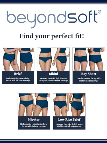 Fruit Of The Loom Womens Beyondsoft Underwear, Super Soft Designed With Comfort In Mind, Available Plus Size, Bikini - Cotton Blend - 12 Pack - Colors May Vary, 9 US