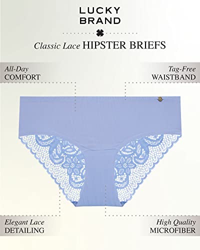 Lucky Brand Lace Hipster Briefs (3 Pack), Size Medium