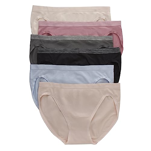 Hanes womens Comfort Flex Fit Seamless Underwear, 6-pack Bikini Style Underwear, Assorted, XX-Large US