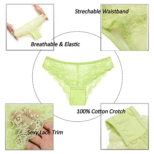 6 Pack Lace Cheeky Low-waist Sexy Bikini Panties