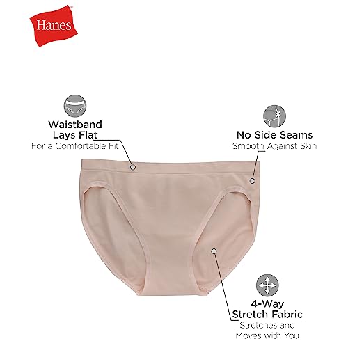 Hanes womens Comfort Flex Fit Seamless Underwear, 6-pack Bikini Style Underwear, Assorted, XX-Large US