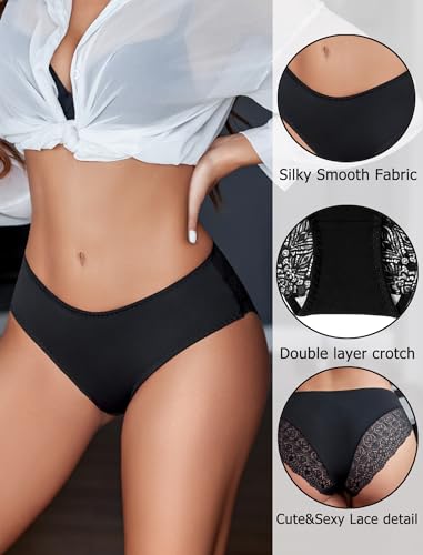 Avidlove Lace Bikini Cheeky Panties - Sexy Black