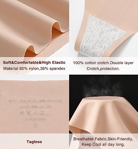 Wealurre Seamless High Waisted Thongs 6 Pack for Women