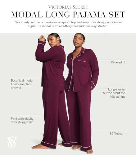 Victoria's Secret Black Modal Long Pajama Set Women