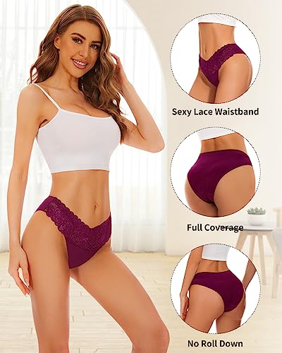 Sunm Boutique Lace Bikini Panties 6 Pack Women's Lingeries