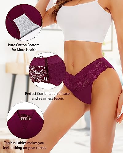 Sunm Boutique Lace Bikini Panties 6 Pack Women's Lingeries