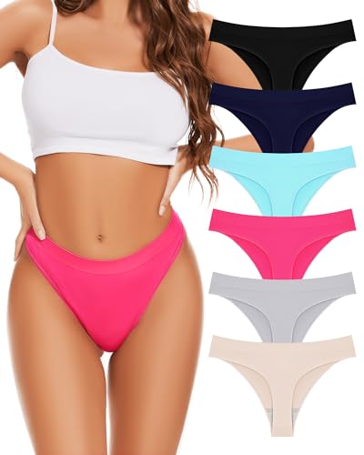 Sunm Boutique Women's Seamless High Waisted Thong Panties