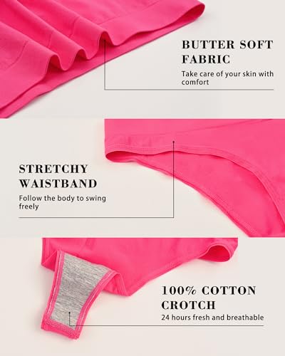 Sunm Boutique Women's Seamless High Waisted Thong Panties