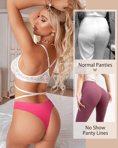 Sunm Boutique Women's Seamless High Waisted Thong Panties