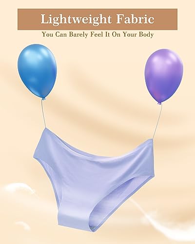 Sunm Boutique Seamless Underwear for Women Cheeky Panties No Show Underwear Invisible Breathable Stretch Bikini Panties 6 Pack