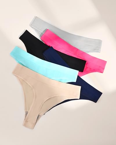 Sunm Boutique Women's Seamless High Waisted Thong Panties