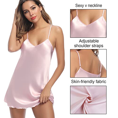 Women's 3 Pack Satin Nightgown Negligee Lingerie